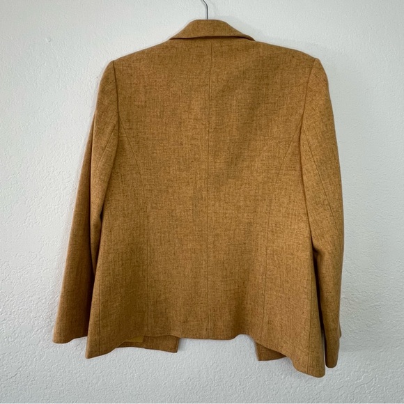 Lands' End Mustard Yellow Wool Blend Full Zip Lined Jacket Coat Women’s Size 4 - Picture 4 of 7